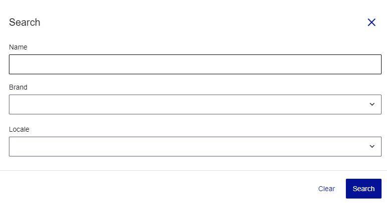 Email template search screen