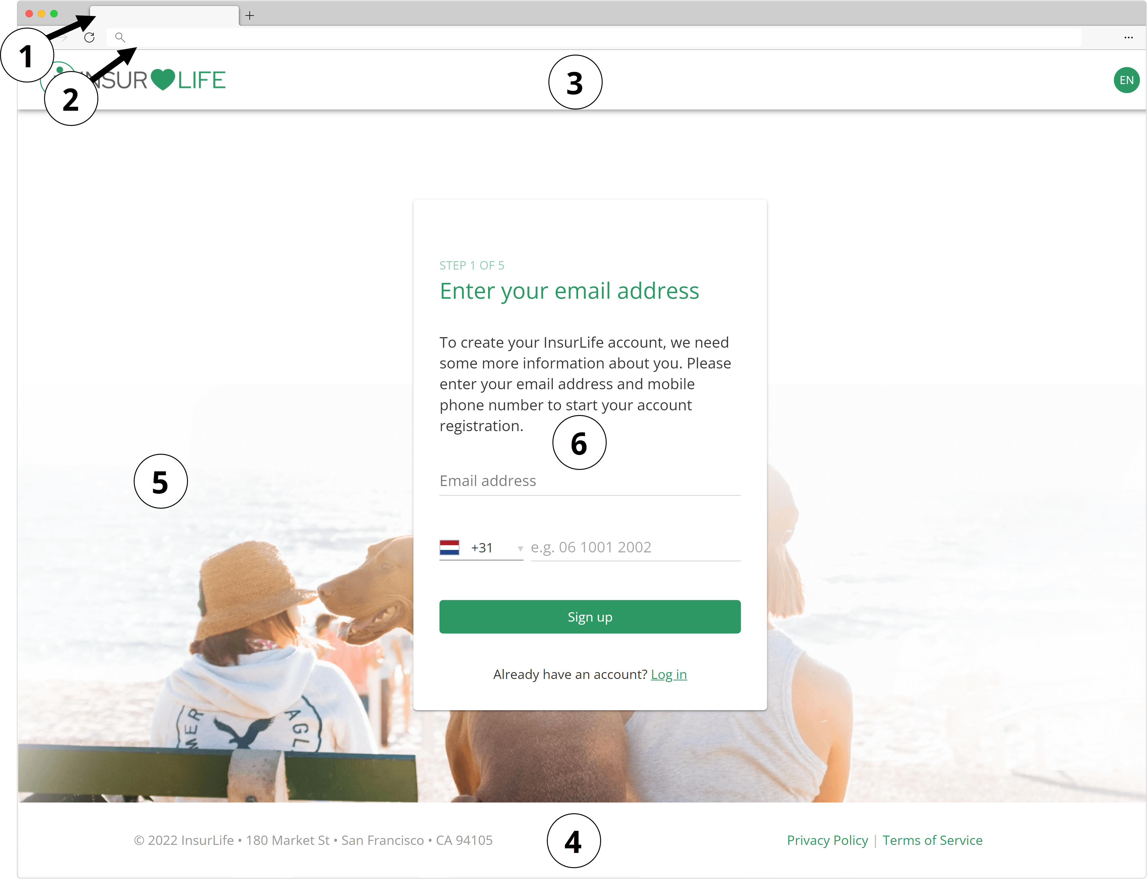 Sample desktop user interface display