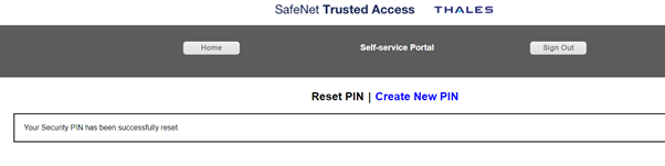 PIN Successfully Reset