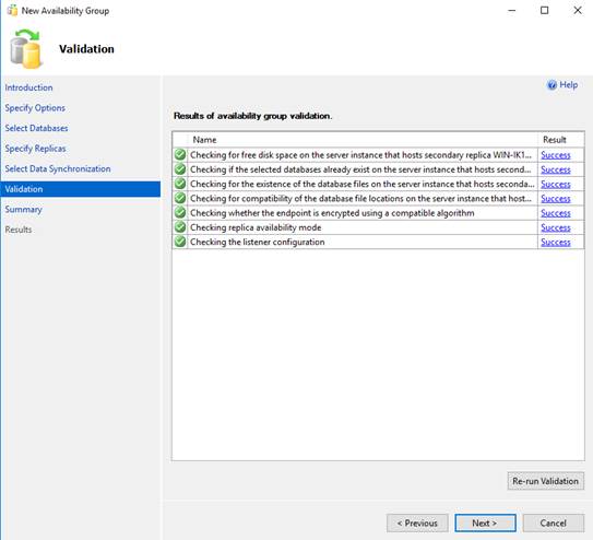 Checking validation passes Validation Screen