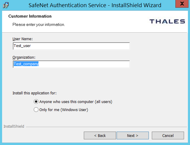 Providing customer details Customer Information Screen