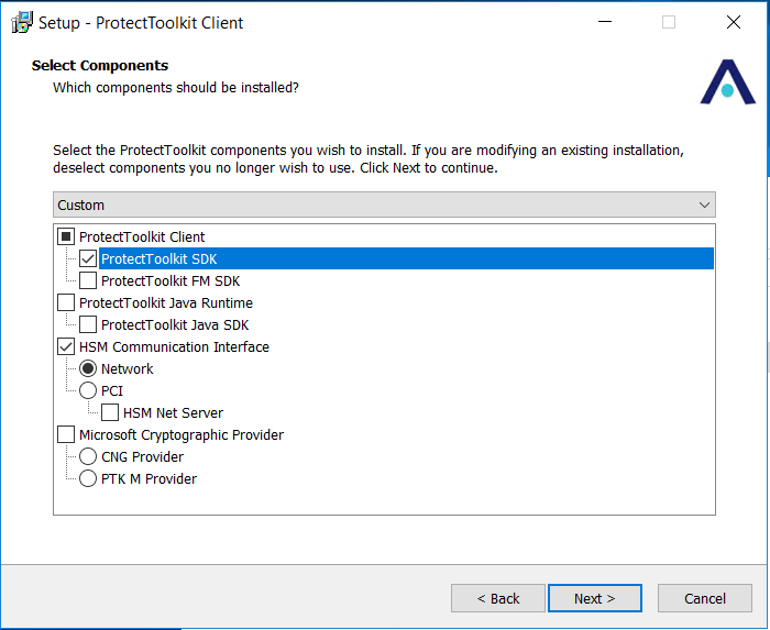 Setup-ProtectToolkit Client Window