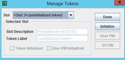 Manage Tokens popup window