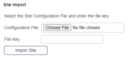 Select SAS BSC file Site Import Section