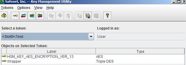 Displaying generated keys KMU window