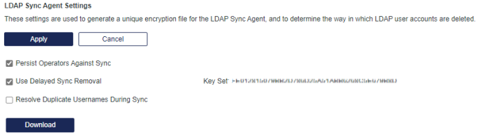 Comms > Authentication Processing > LDAP Sync Agent Settings Comms > Authentication Processing > LDAP Sync Agent Settings