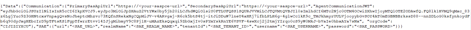 SAE information in the agent configuration file