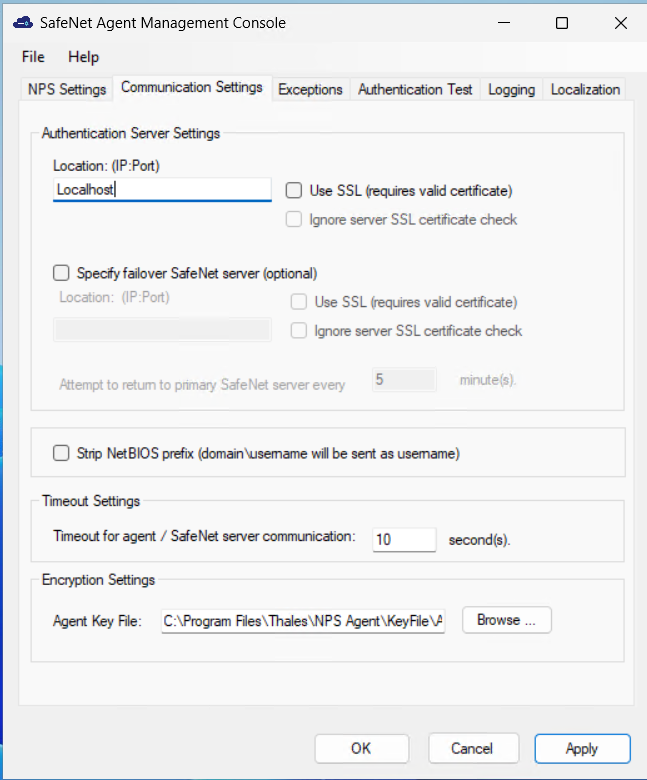 Communication settings