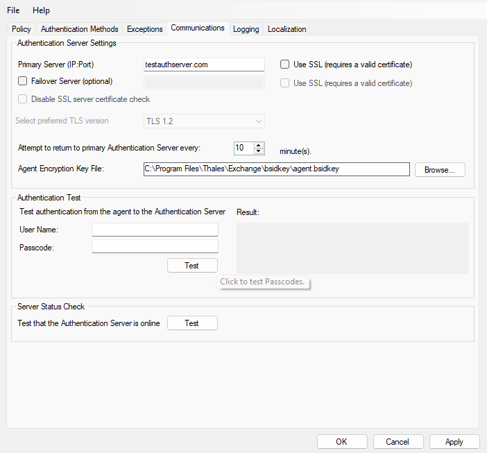 Communications Tab