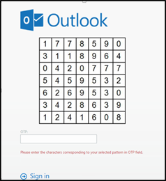 GrIDsure - Enter OTP GrIDsure - Enter OTP