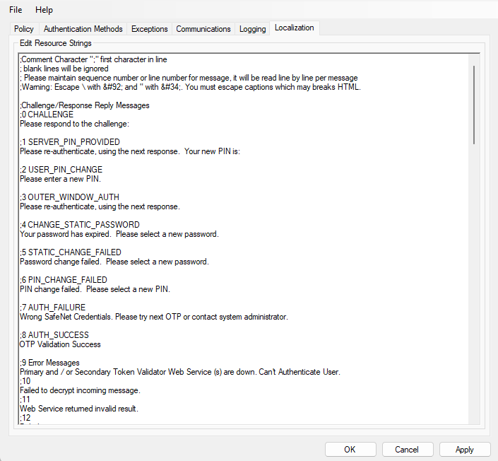 Localization Tab