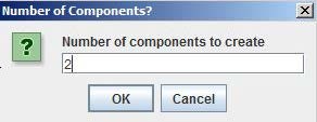 Default number of componenets Number of Components popup window