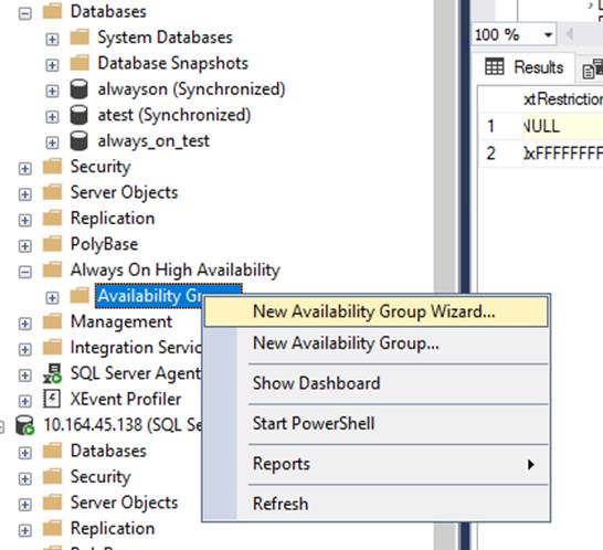 New Availability Group Wizard New Availability Group Wizard