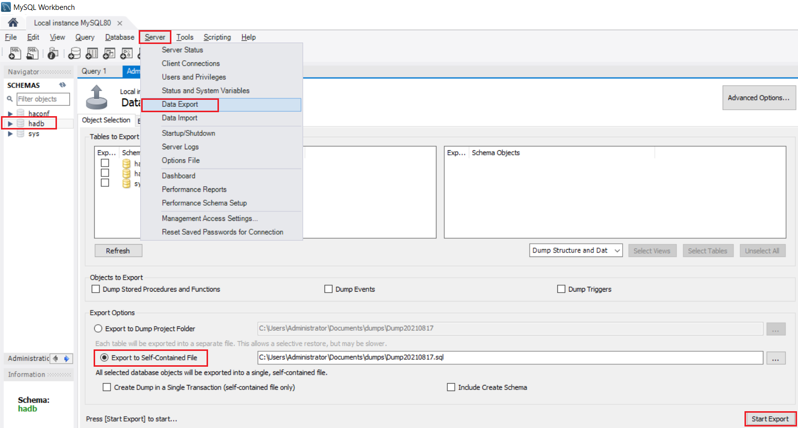 Exported SQL file Exported SQL file