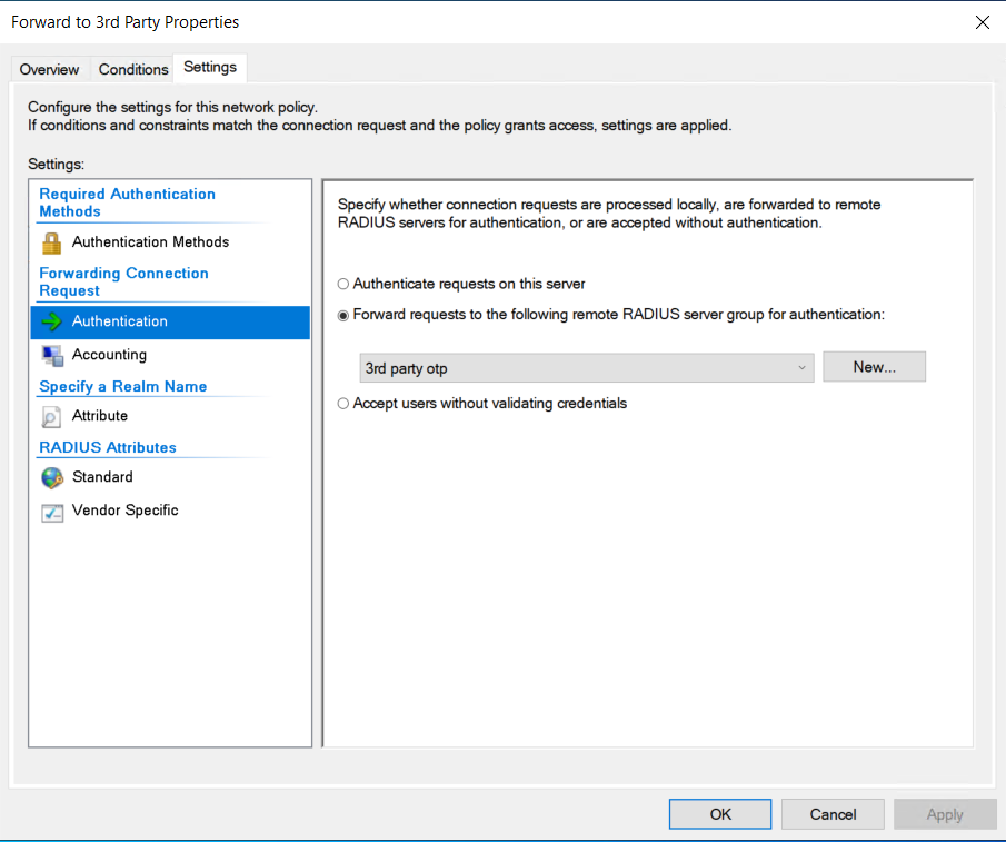 Connection request policies