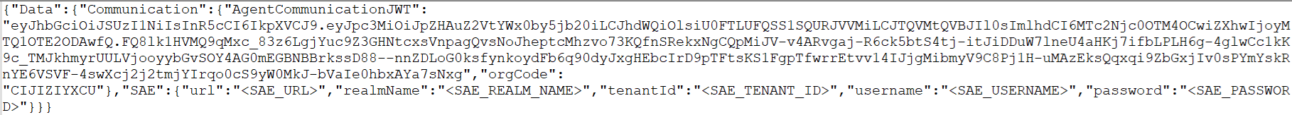 SAE information in the agent configuration file