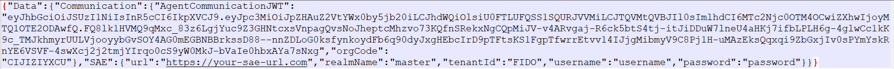 SAE values in the agent configuration file