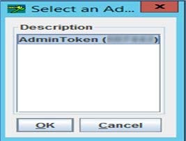 Select Admin Token option Adapter Selection