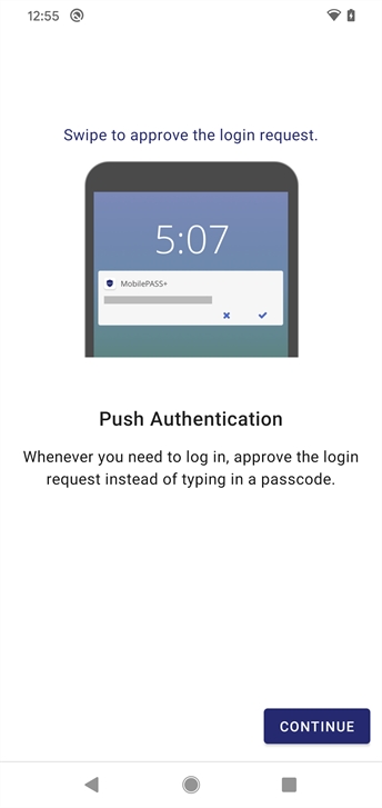 Push authentication directions