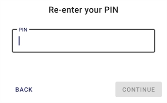 Re-enter PIN code