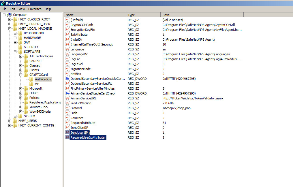Registry editor