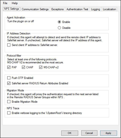 NPS settings