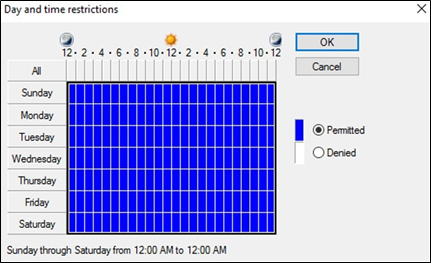 Day and time restrictions