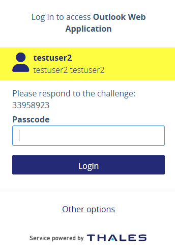 STA MobilePass Challenge Response Screen