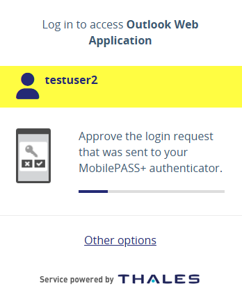 STA MobilePass Push Screen