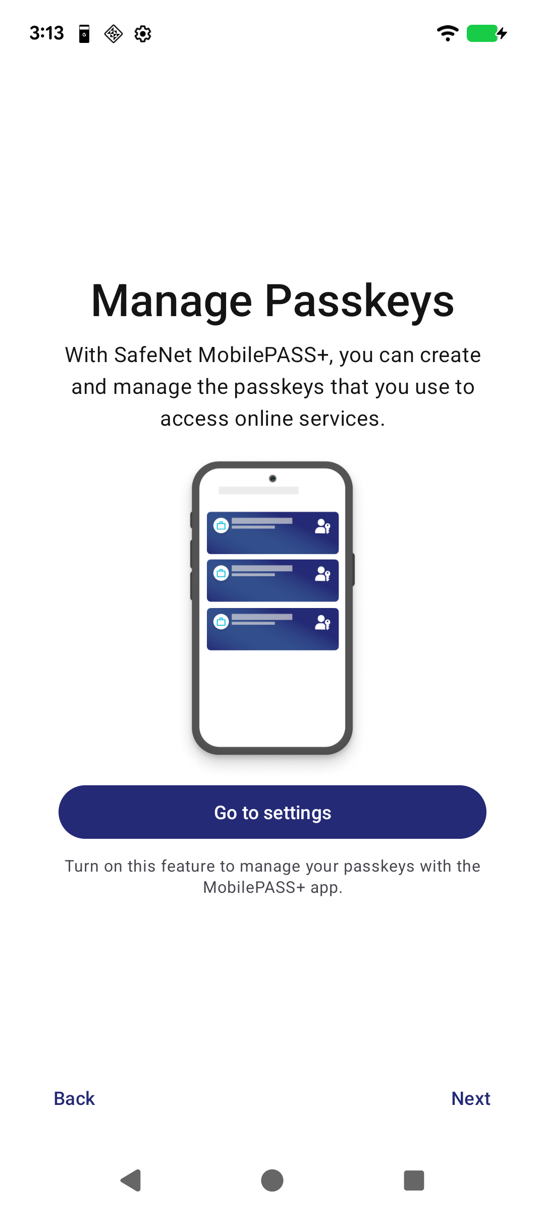 Passkey Tutorial Screen 2 - Not Configured