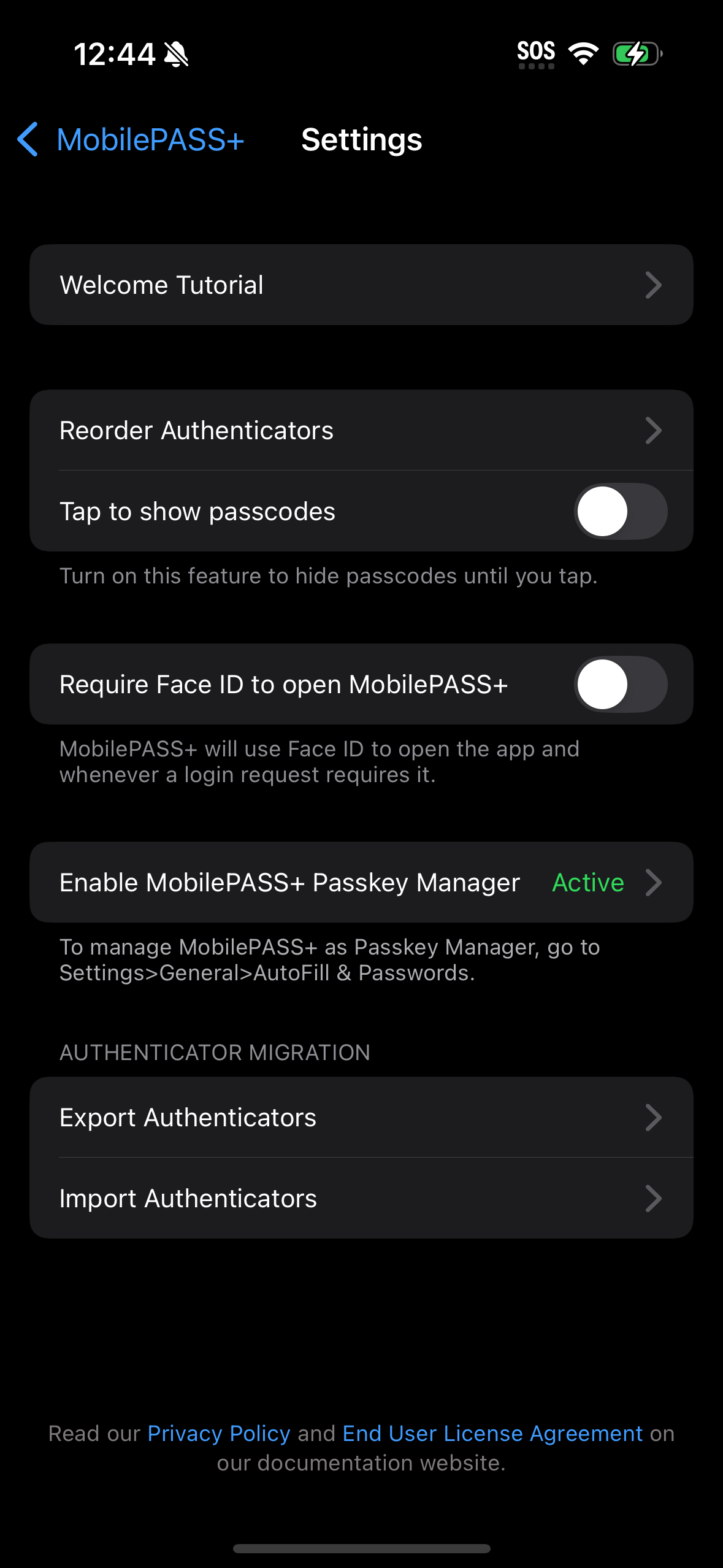 Passkey manager active