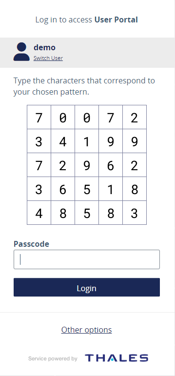 GrIDsure login page