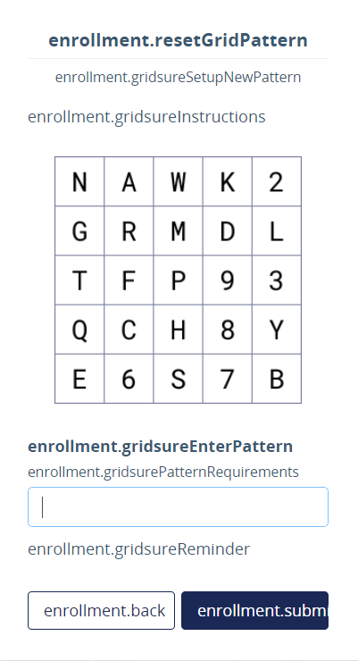 Set new gridsure pattern