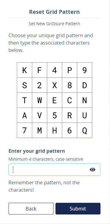 Set new gridsure pattern