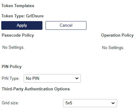 Gridsure template options