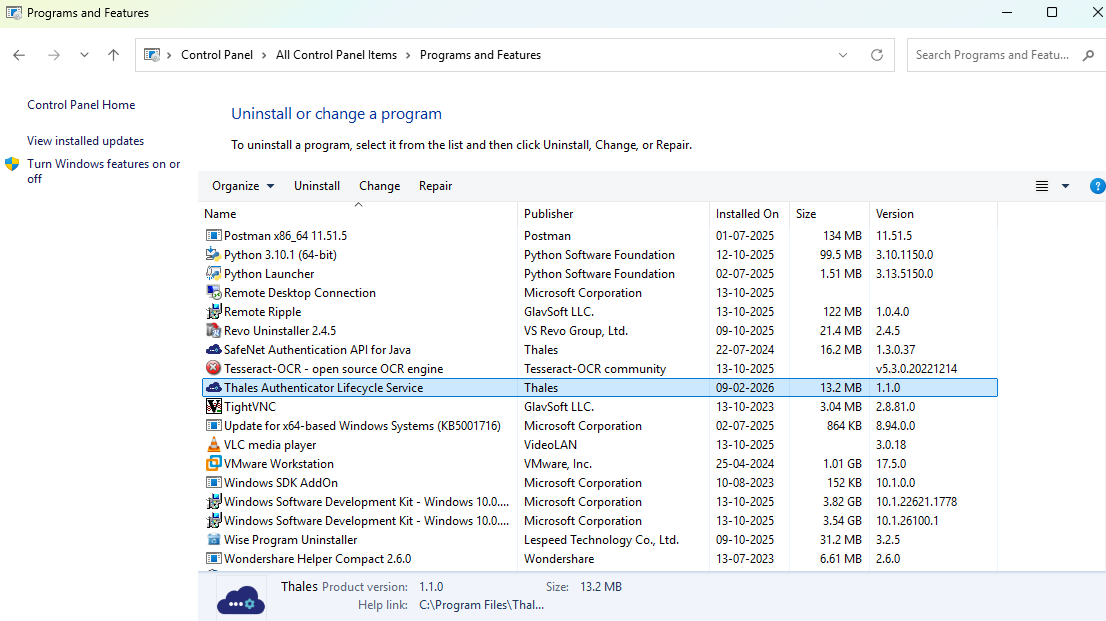 click to zoom ThalesAuthenticatorLifecycleManager