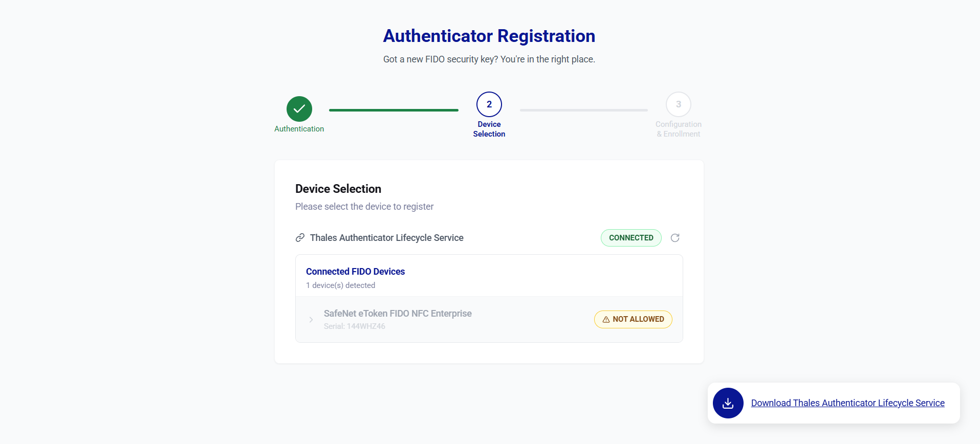 click to zoom Self-service FIDO registration